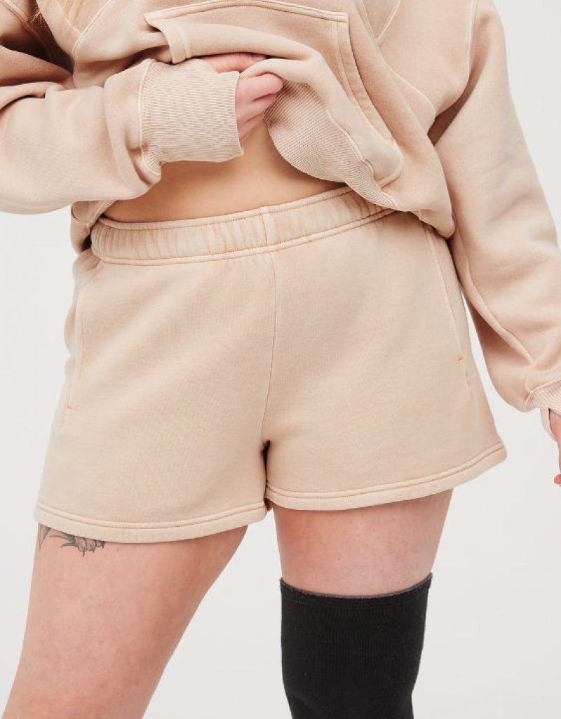 Short Aerie OFFLINE By Cloud Fleece Beige | YUF-97688389