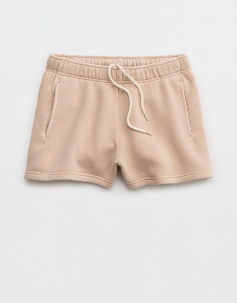 Short Aerie OFFLINE By Cloud Fleece Beige | YUF-97688389