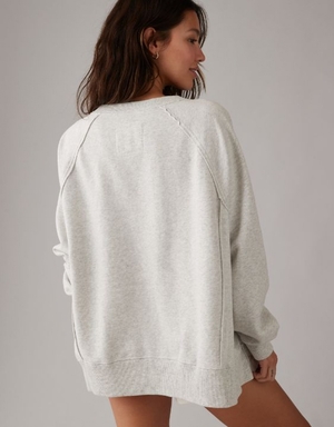 Sweats Aerie Big Hug Oversized Notch Neck Grise | NNF-87650992