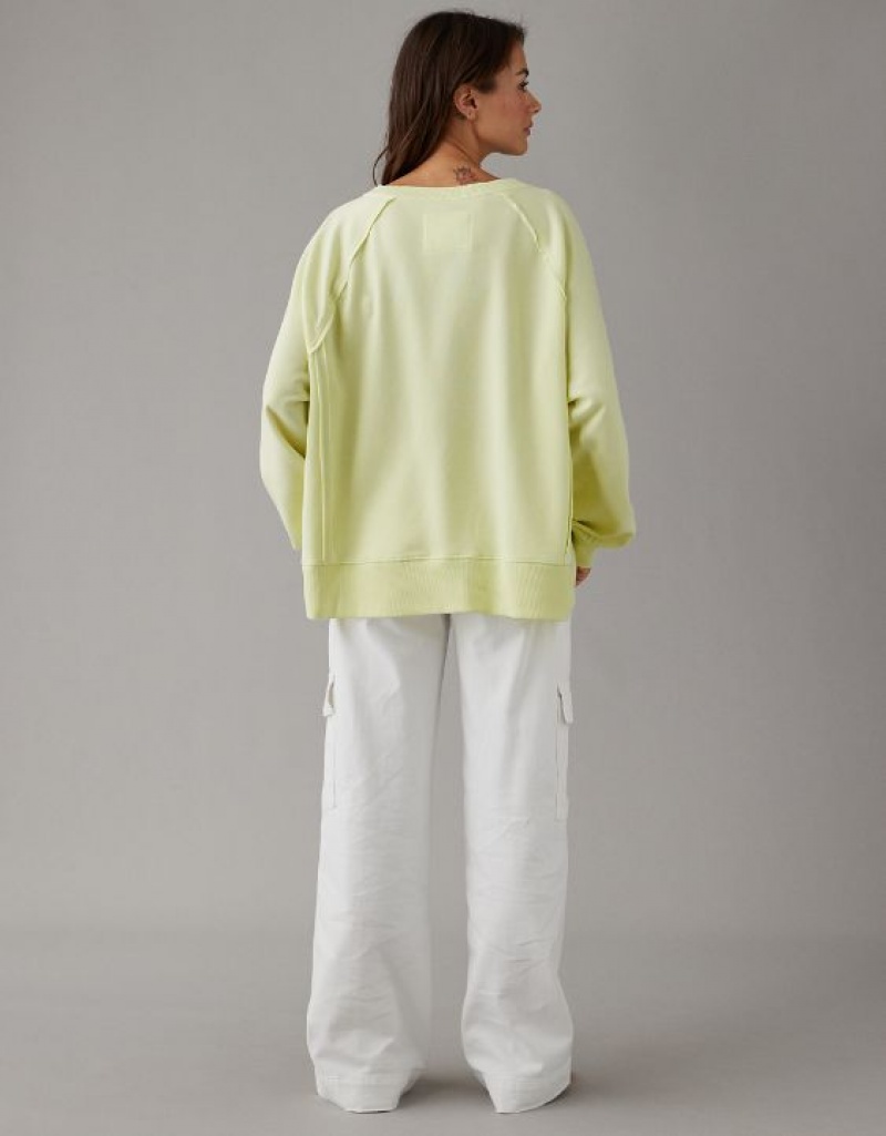 Sweats Aerie Big Hug Oversized Notch Neck Jaune | IXY-13336258