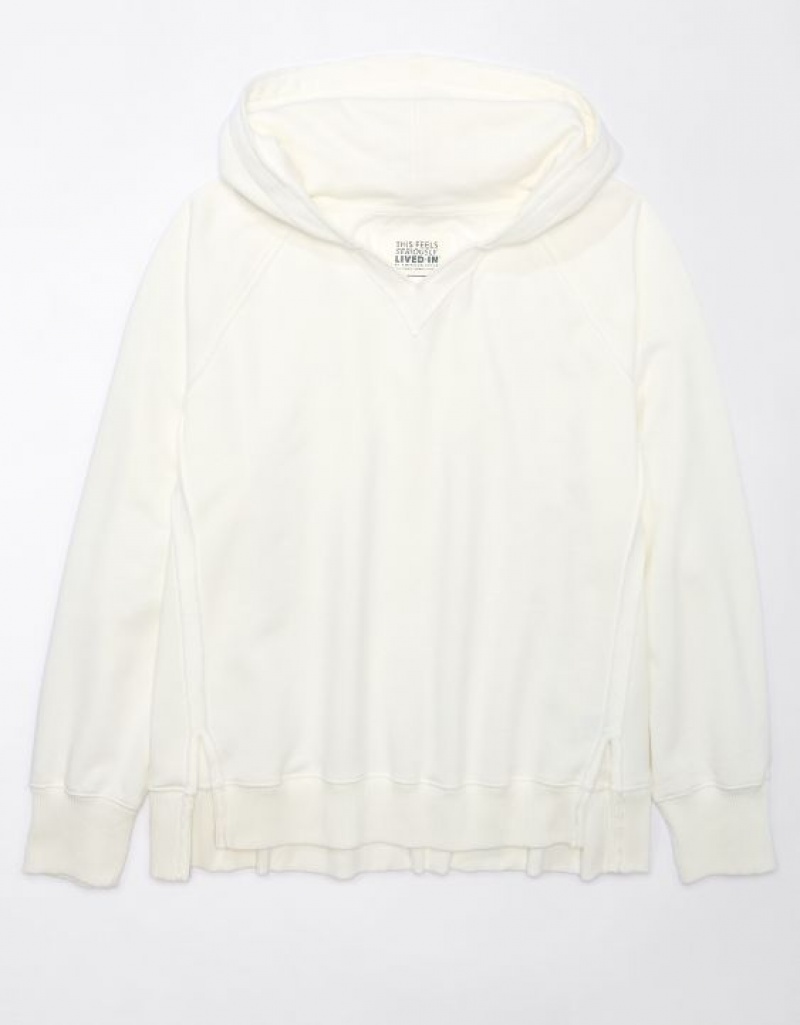 Sweat a Capuche Aerie Big Hug Oversized Blanche | PTY-25722208