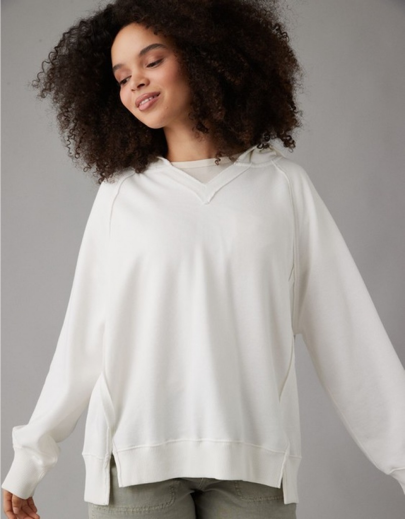 Sweat a Capuche Aerie Big Hug Oversized Blanche | PTY-25722208