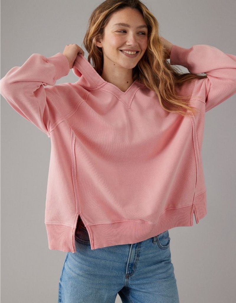 Sweat a Capuche Aerie Big Hug Oversized Rose | DMM-94631055