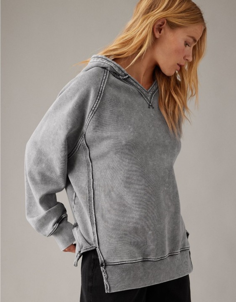 Sweat a Capuche Aerie Big Hug Oversized Noir | MIB-01471030