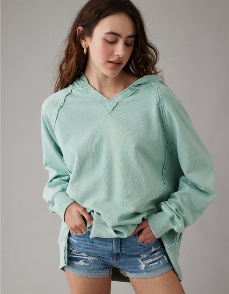 Sweat a Capuche Aerie Big Hug Oversized Vert | RQN-01773284