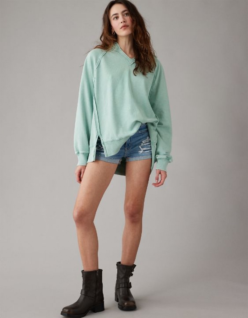 Sweat a Capuche Aerie Big Hug Oversized Vert | RQN-01773284