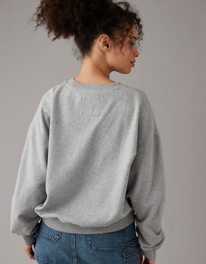 Sweats Aerie Crew Neck Fleece Grise | KKA-90476365