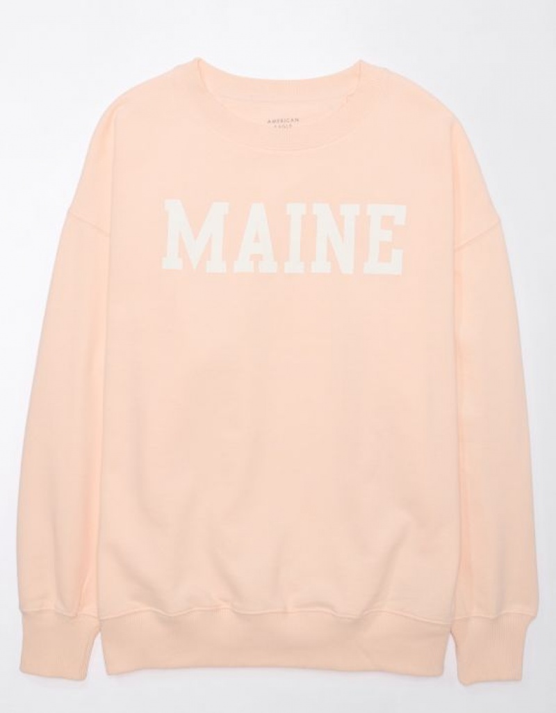 Sweats Aerie Oversized Maine Graphique Rose | ZDH-98972036