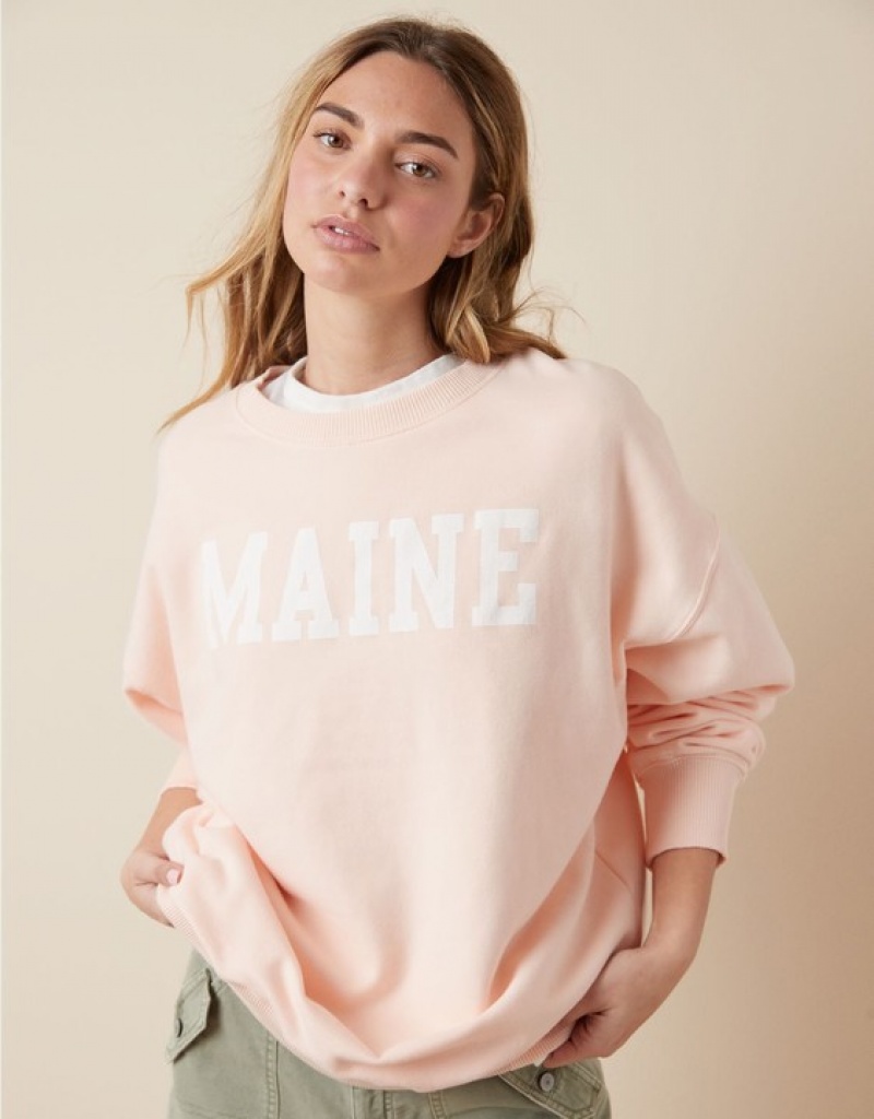 Sweats Aerie Oversized Maine Graphique Rose | ZDH-98972036