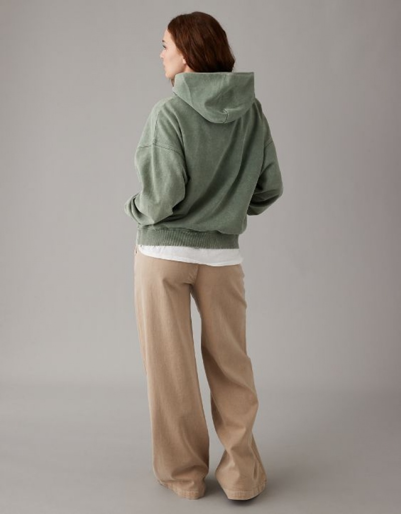 Sweat a Capuche Aerie Fleece Vert Olive | PWJ-38364754