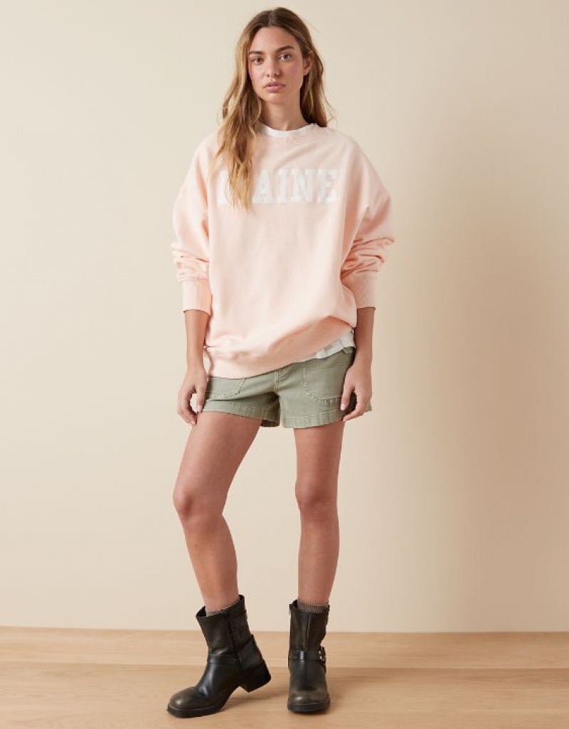 Sweats Aerie Oversized Maine Graphique Rose | ZDH-98972036