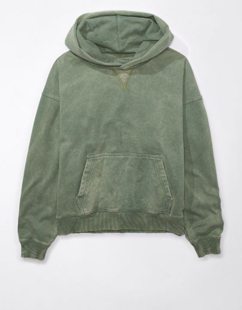 Sweat a Capuche Aerie Fleece Vert Olive | PWJ-38364754