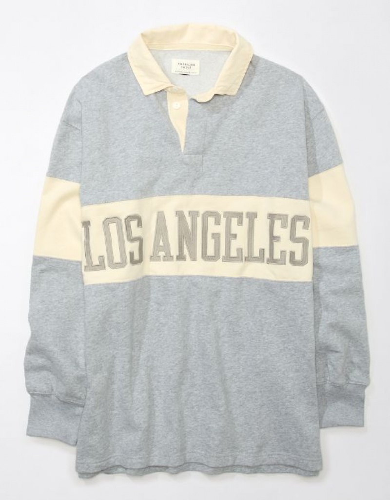 Sweats Aerie Oversized Los Angeles Polo Fleece Grise | ULB-03579332