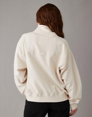 Sweats Aerie Quarter-Zip Fleece Blanche | JII-06406966