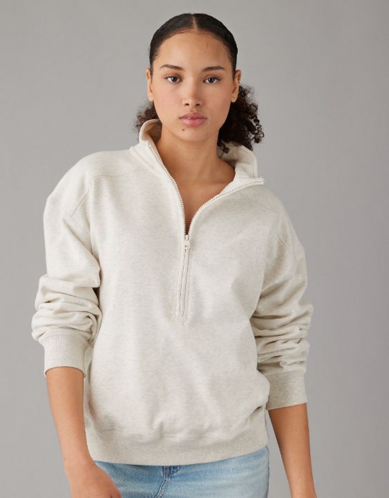 Sweats Aerie Quarter-Zip Fleece Grise | XIB-48353792