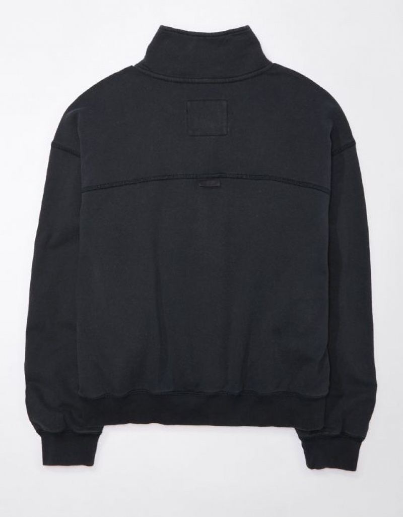 Sweats Aerie Quarter-Zip Fleece Noir | TNJ-73593590