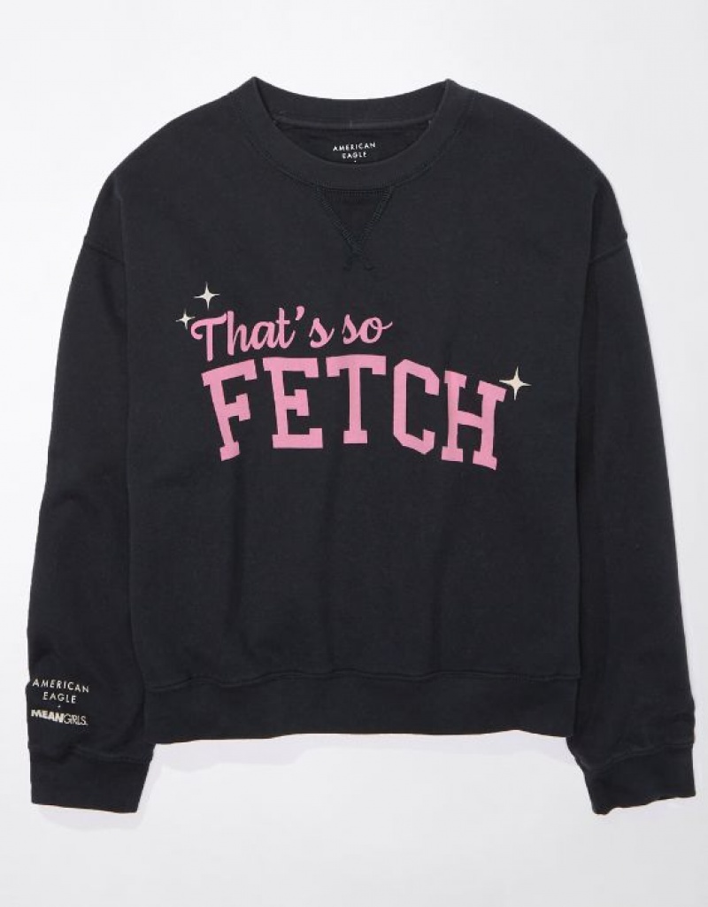 Sweats Aerie Mean Crew Neck Noir | XSC-19855846