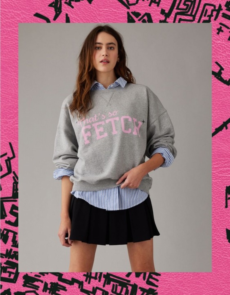 Sweats Aerie Mean Fetch Crew Neck Grise | UCQ-52215299