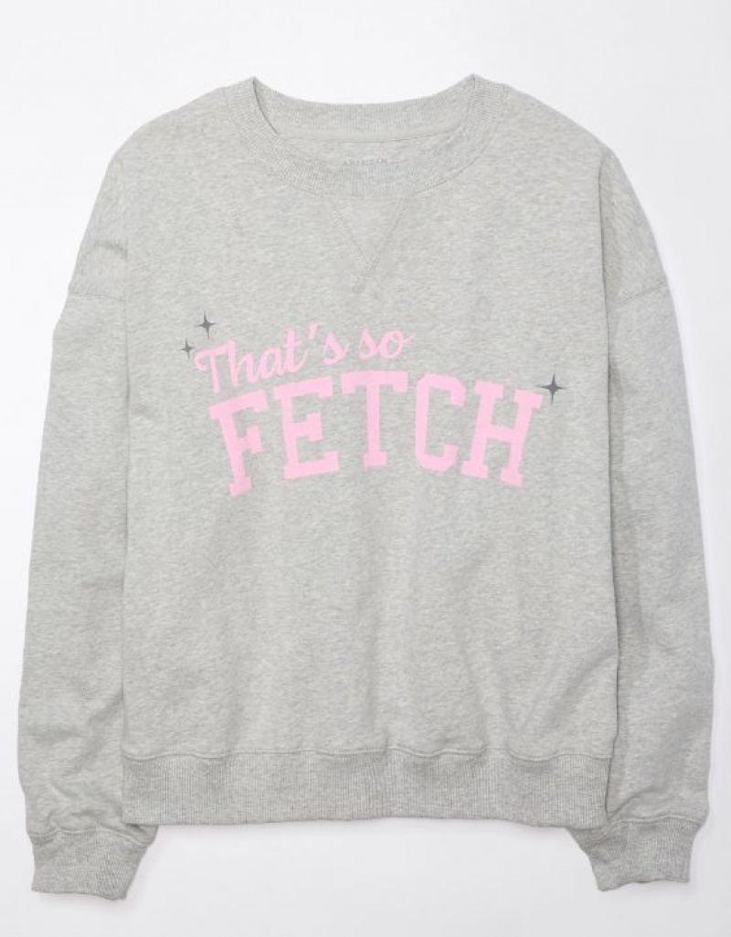 Sweats Aerie Mean Fetch Crew Neck Grise | UCQ-52215299