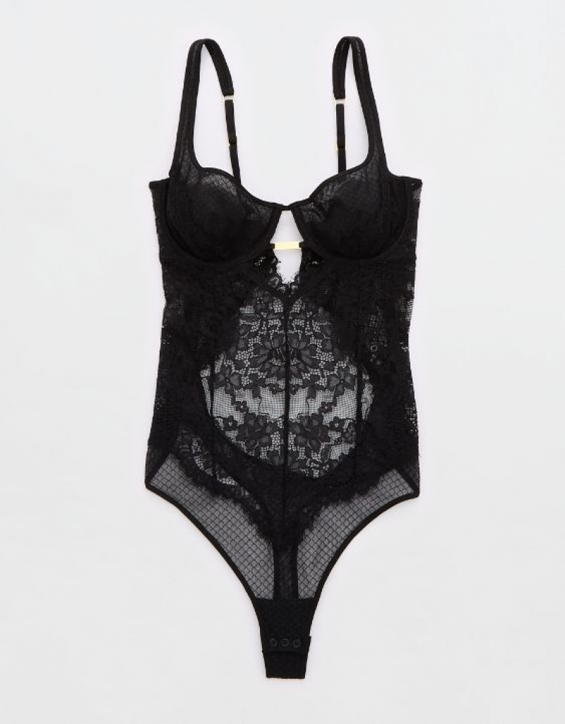 Soutien Gorge Aerie Show Off Unlined Dentelle Noir | TKK-88710080