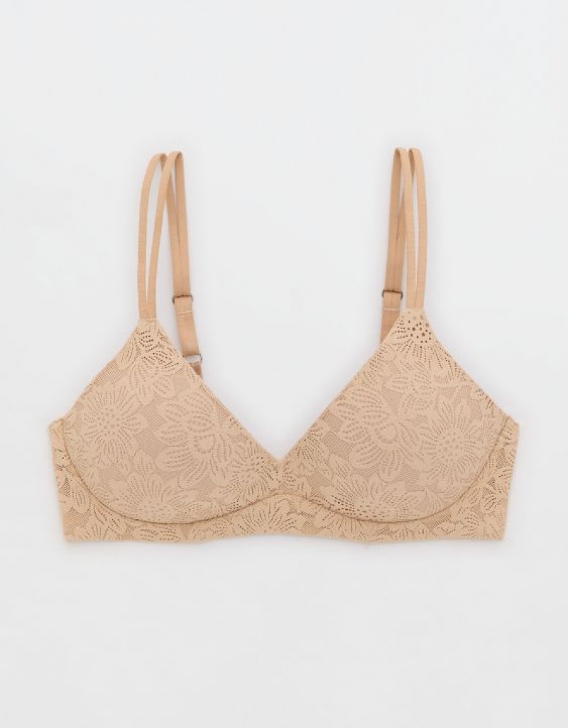 Soutien Gorge Aerie Sunnie Wireless Push Up Bloom Dentelle Beige | DZU-47837132