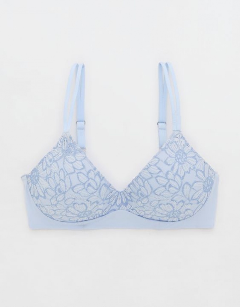 Soutien Gorge Aerie Sunnie Wireless Push Up Bloom Dentelle Bleu | KLZ-27807787