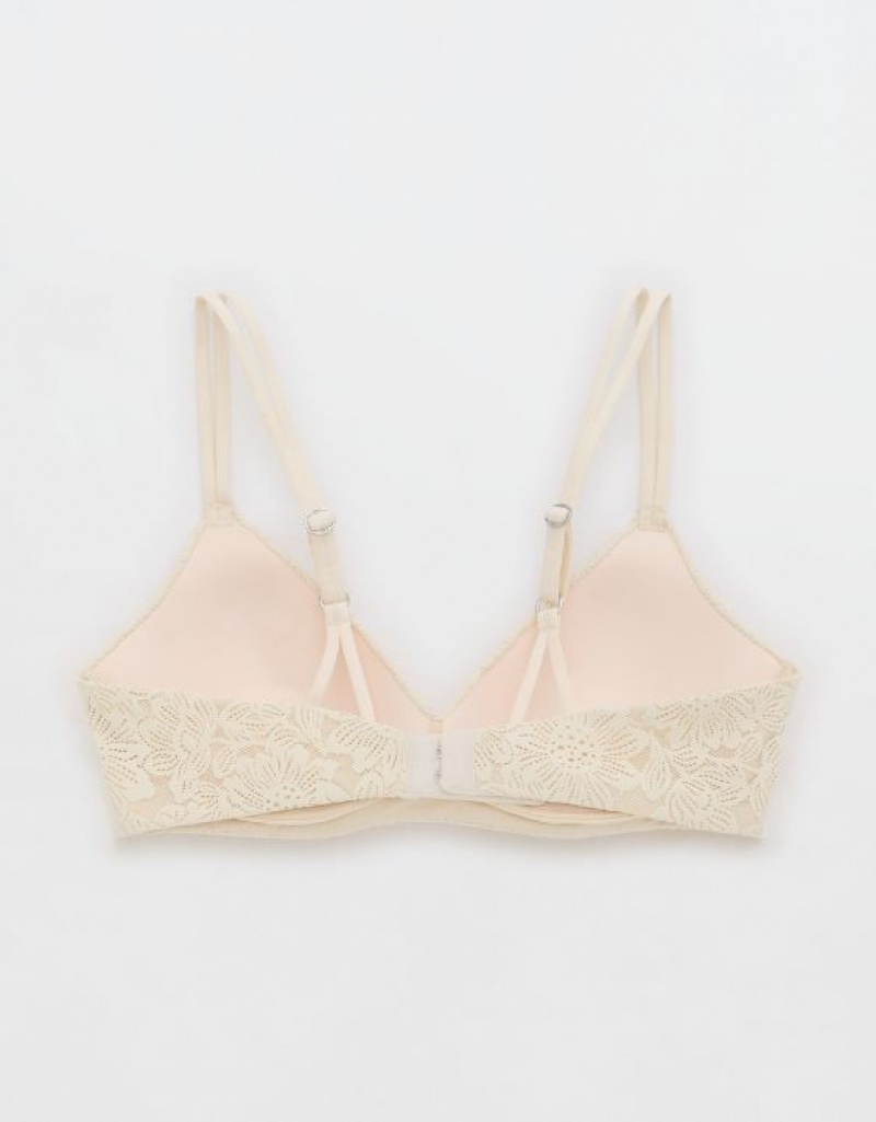 Soutien Gorge Aerie Sunnie Wireless Push Up Bloom Dentelle Jaune Clair | MWR-02829756