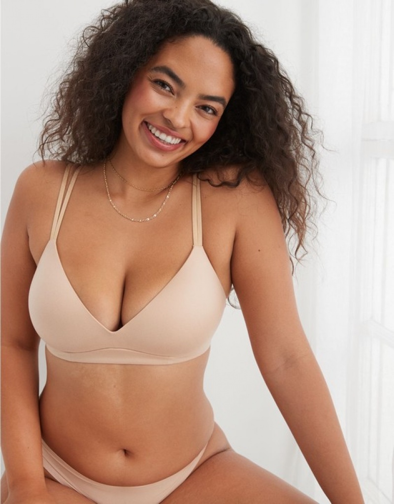 Soutien Gorge Aerie Sunnie Wireless Push Up Beige | EOR-25482070