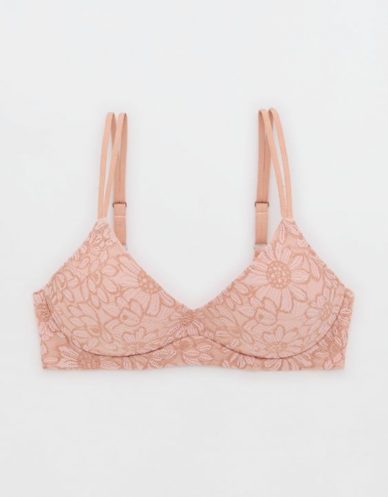 Soutien Gorge Aerie Sunnie Wireless Push Up Bloom Dentelle Rose | BLO-04684425