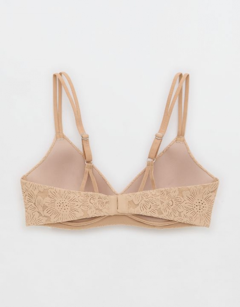 Soutien Gorge Aerie Sunnie Wireless Push Up Bloom Dentelle Beige | DZU-47837132