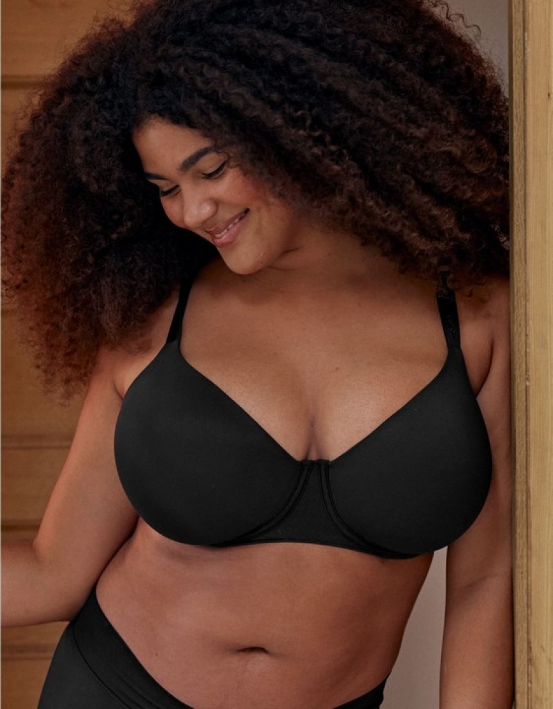 Soutien Gorge Aerie SMOOTHEZ Full Coverage Lightly Doublée Noir | UWN-42891390