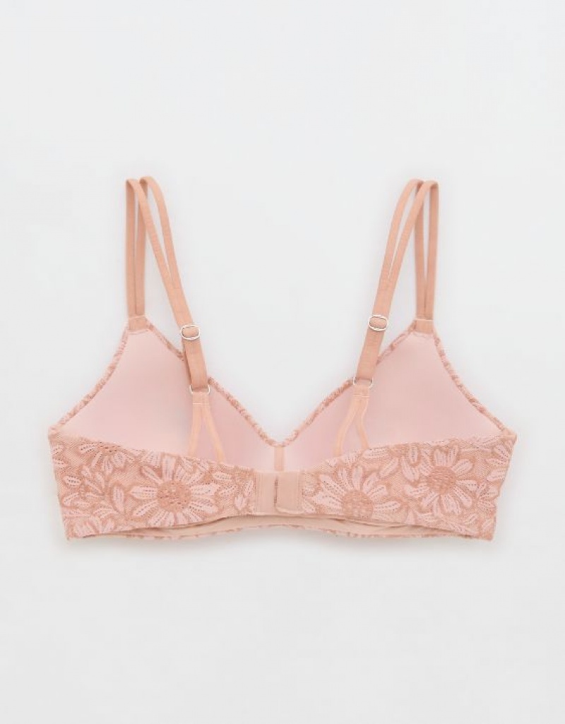 Soutien Gorge Aerie Sunnie Wireless Push Up Bloom Dentelle Rose | BLO-04684425