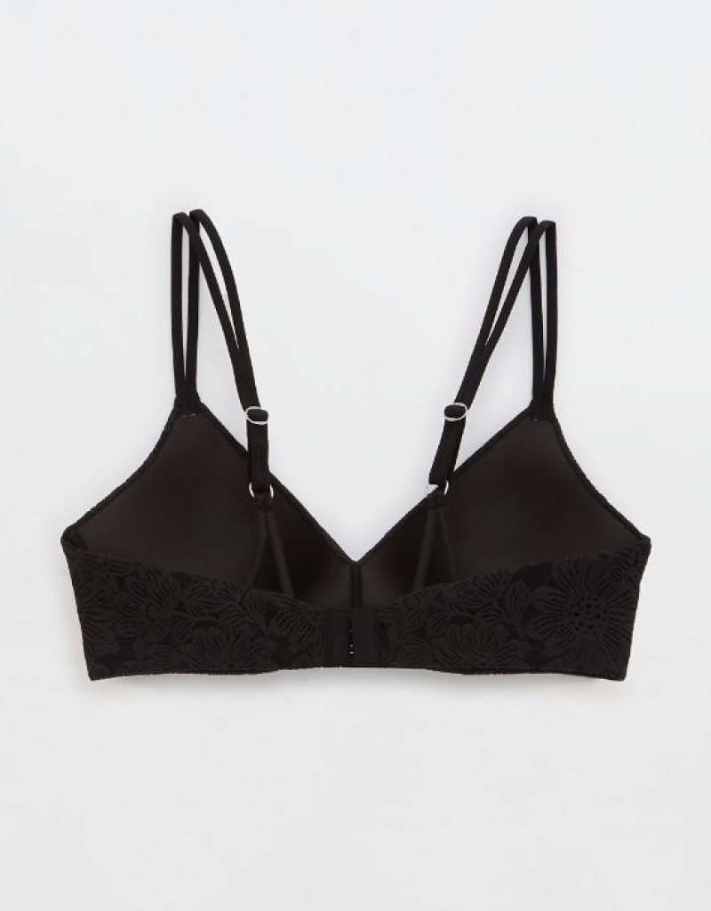 Soutien Gorge Aerie Sunnie Wireless Push Up Bloom Dentelle Noir | SFY-78650779