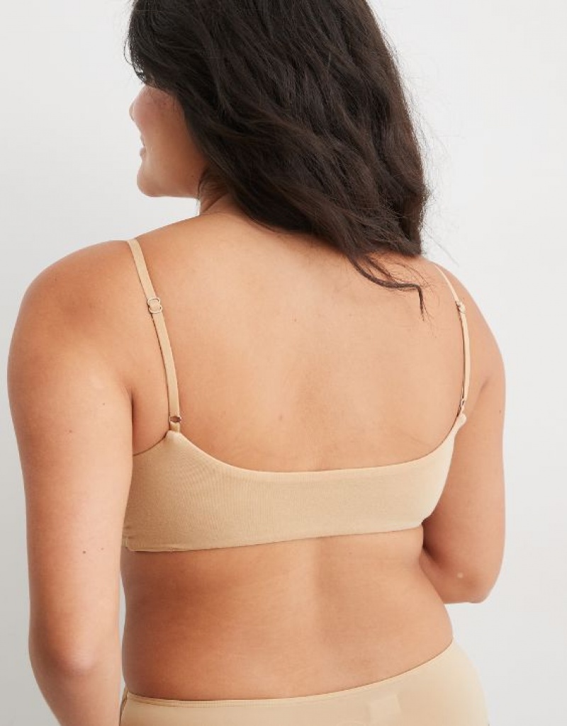 Soutien Gorge Aerie Slick Chicks Adaptive Lounge VELCRO?nd Fasteners Beige | AAP-12740308