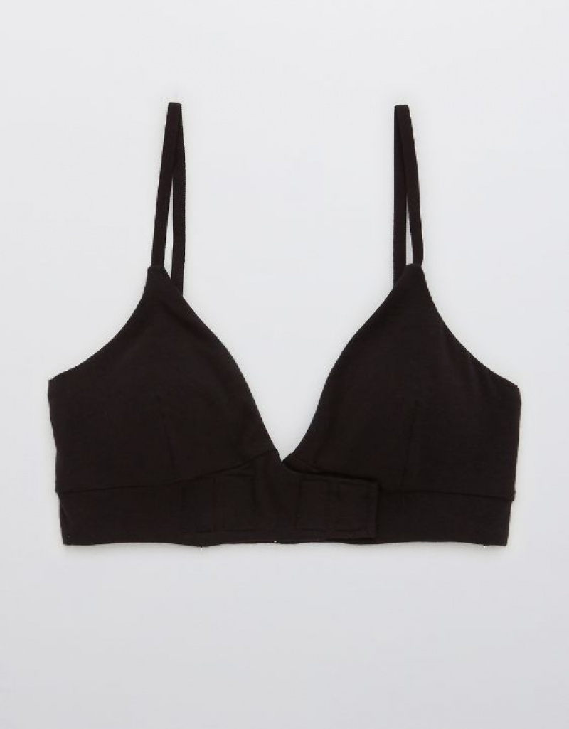 Soutien Gorge Aerie Slick Chicks Adaptive Lounge VELCRO?nd Fasteners Noir | CJN-56180155