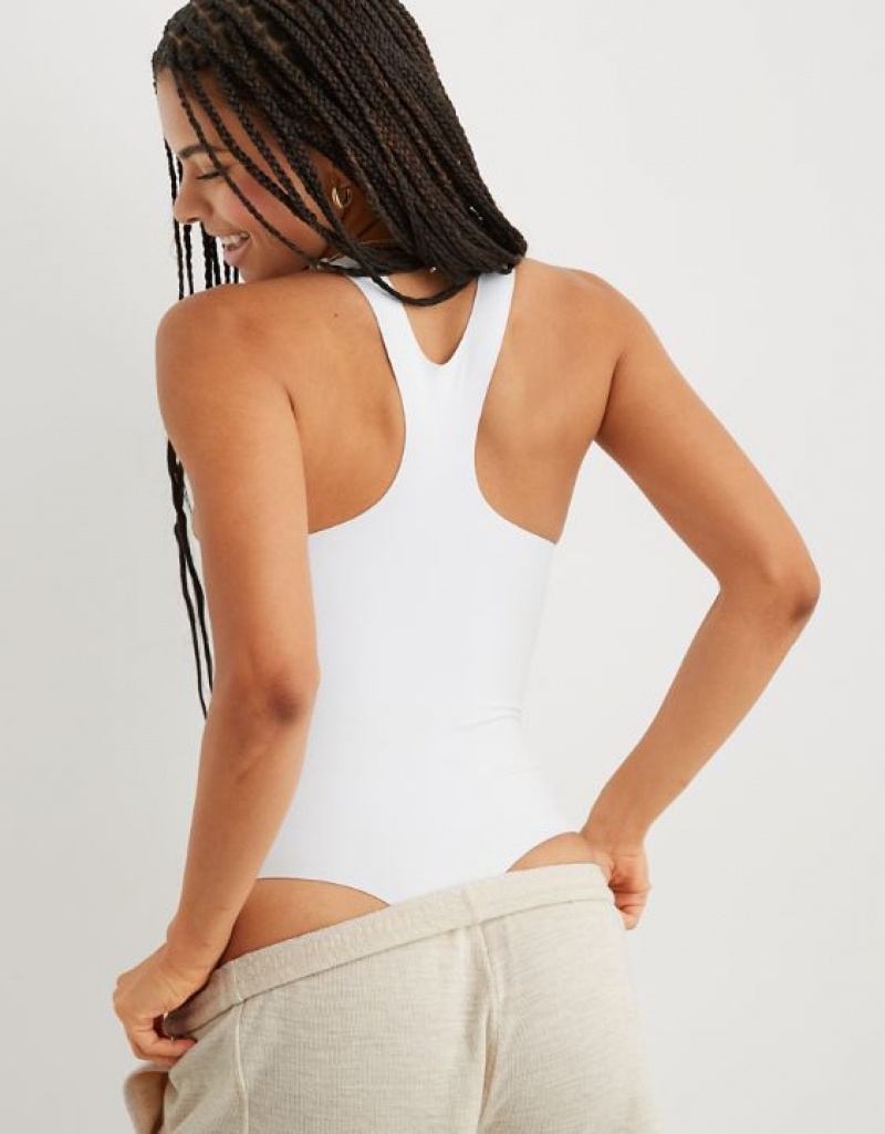 Soutien Gorge Aerie SMOOTHEZ Racerback Blanche | XFH-66855674