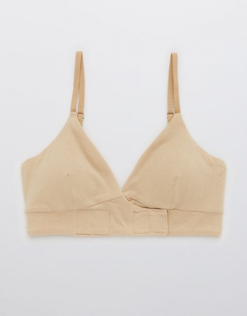 Soutien Gorge Aerie Slick Chicks Adaptive Lounge VELCRO?nd Fasteners Beige | AAP-12740308