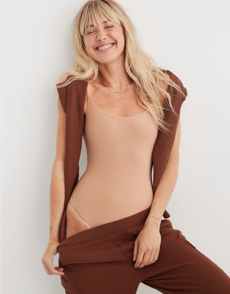 Soutien Gorge Aerie SMOOTHEZ Scoop Beige | LQO-28313497