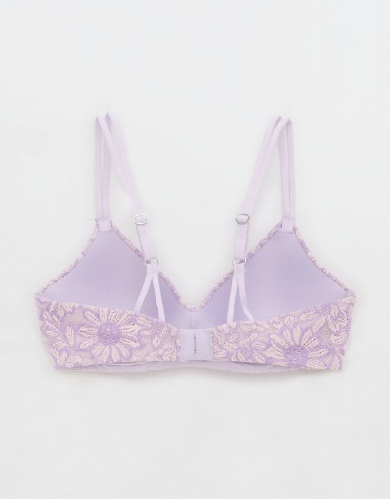 Soutien Gorge Aerie Sunnie Wireless Push Up Bloom Dentelle Lavande | UKN-59090656