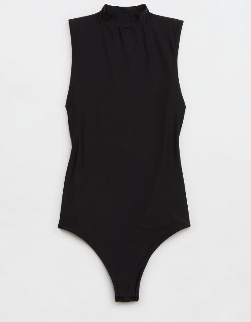 Soutien Gorge Aerie SMOOTHEZ Mock Neck Noir | TAU-29779058