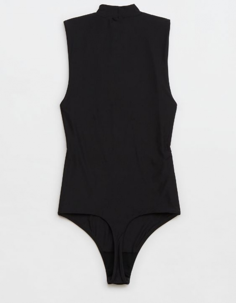 Soutien Gorge Aerie SMOOTHEZ Mock Neck Noir | TAU-29779058