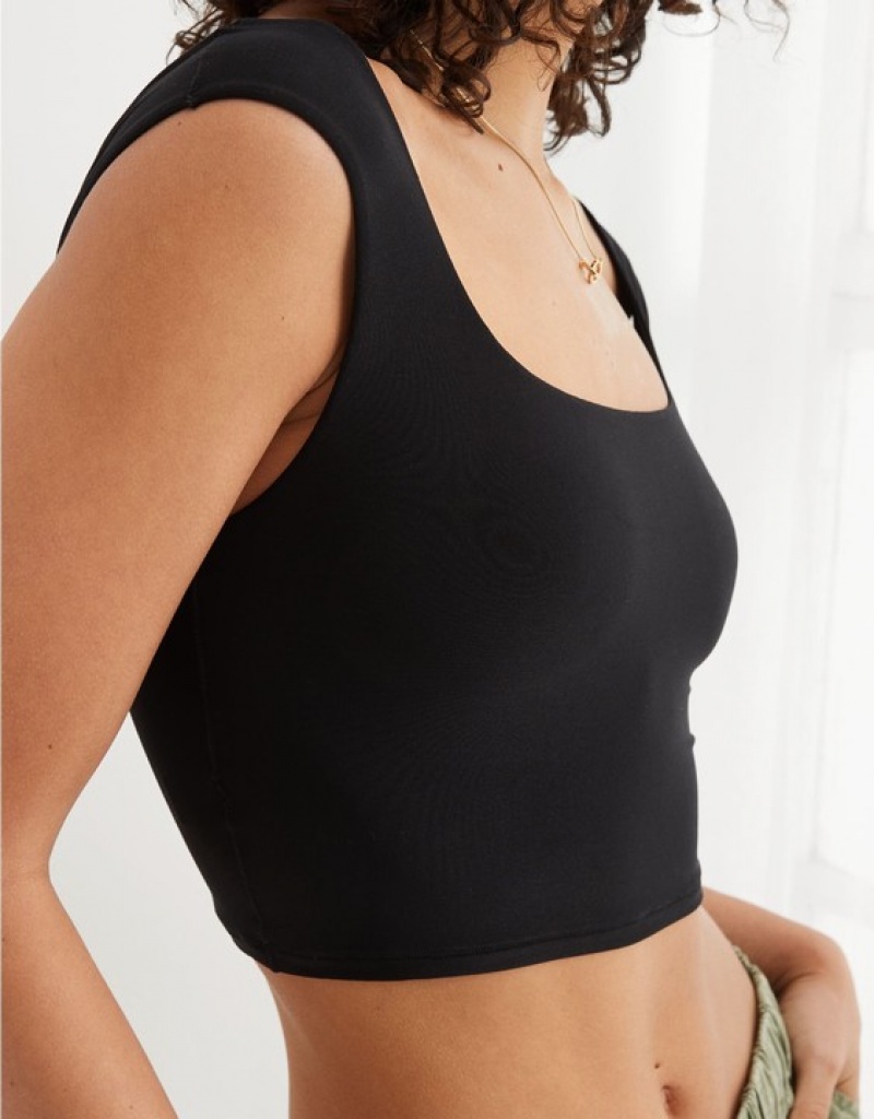 Soutien Gorge Aerie SMOOTHEZ Square Neck Cami Noir | RYO-25048050