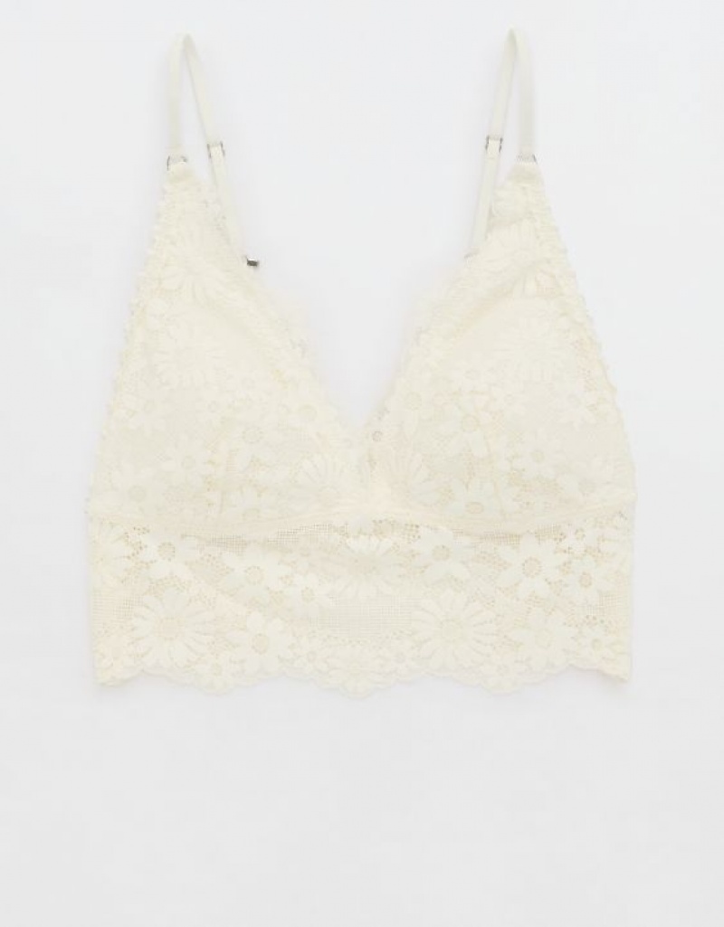 Soutien Gorge Aerie Show Off Dentelle Rembourré Longlinelette Blanche | WJH-09693503