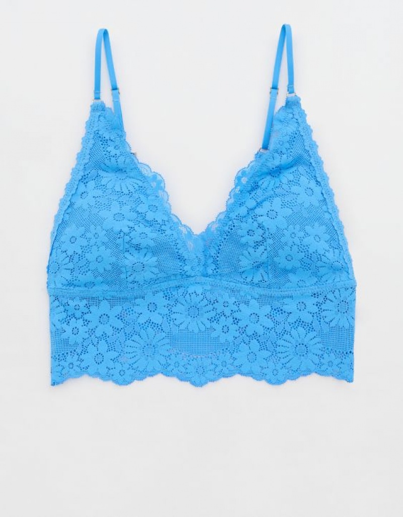 Soutien Gorge Aerie Show Off Dentelle Rembourré Longlinelette Bleu | LQB-47642528