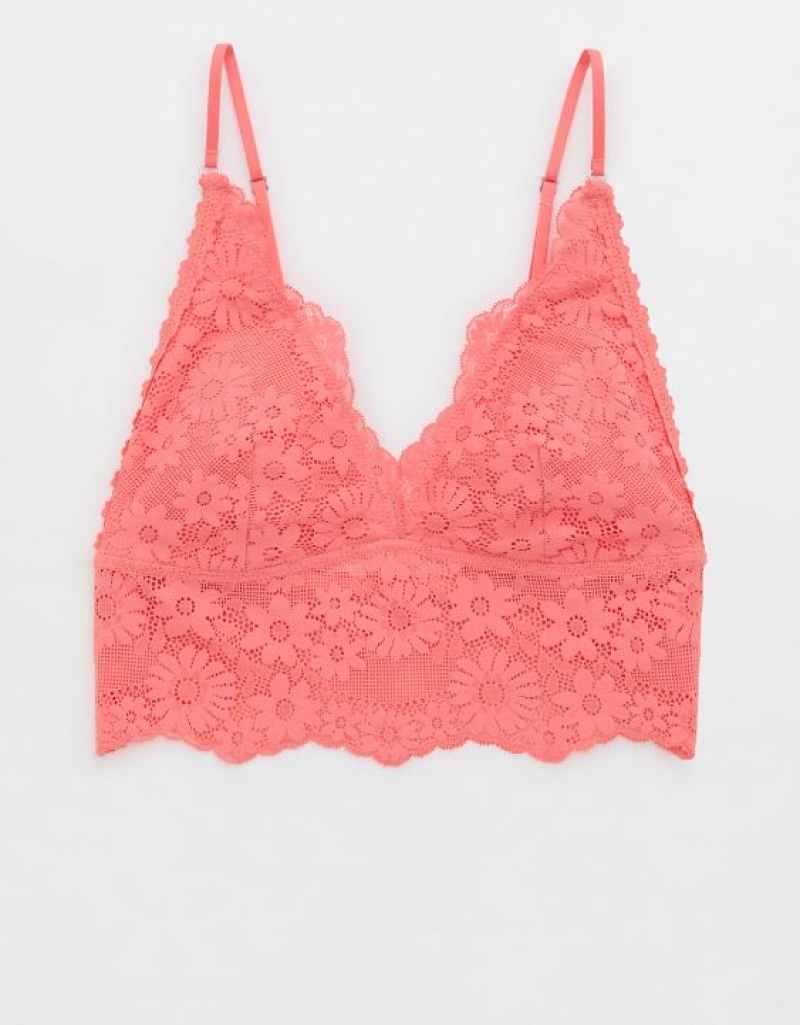 Soutien Gorge Aerie Show Off Dentelle Rembourré Longlinelette Corail | OHZ-72968248