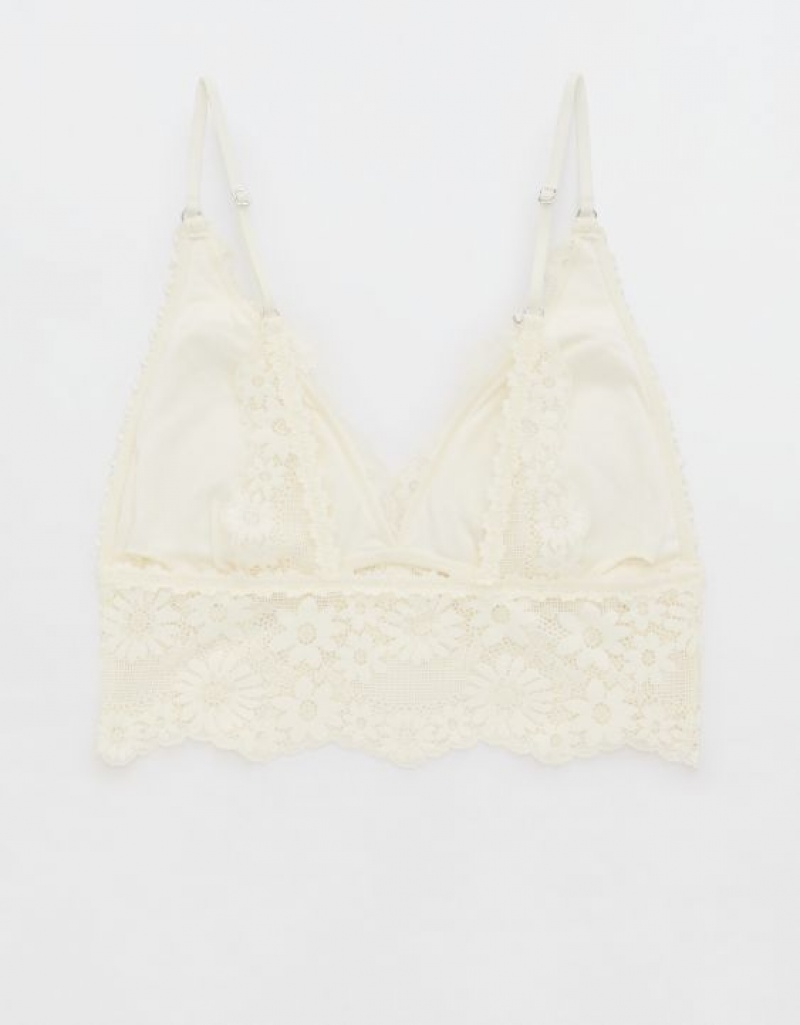 Soutien Gorge Aerie Show Off Dentelle Rembourré Longlinelette Blanche | WJH-09693503