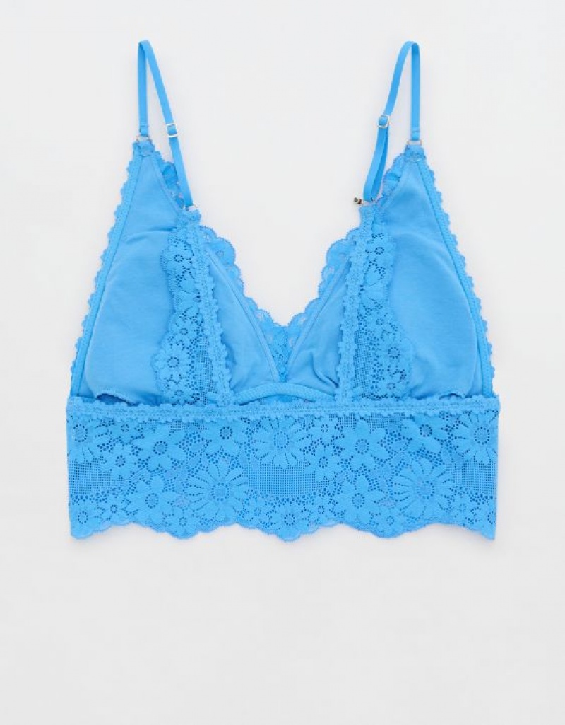 Soutien Gorge Aerie Show Off Dentelle Rembourré Longlinelette Bleu | LQB-47642528