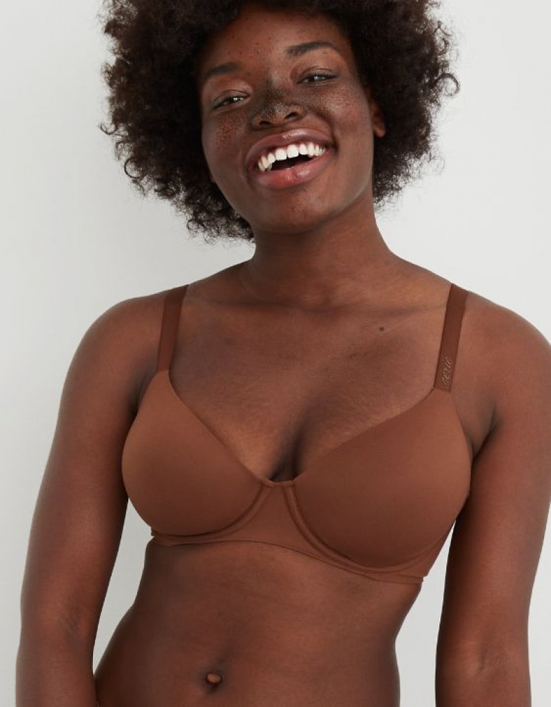 Soutien Gorge Aerie SMOOTHEZ Full Coverage Lightly Doublée Marron | RKZ-29471188