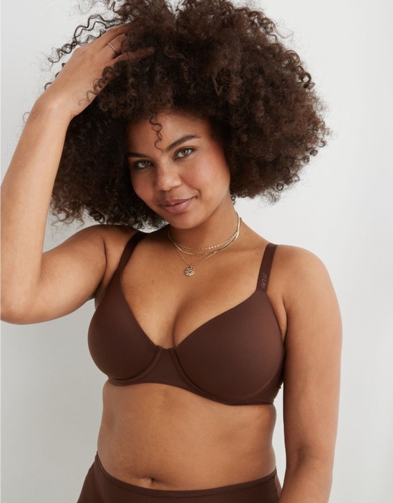 Soutien Gorge Aerie SMOOTHEZ Full Coverage Lightly Doublée Marron | ZVX-55526653