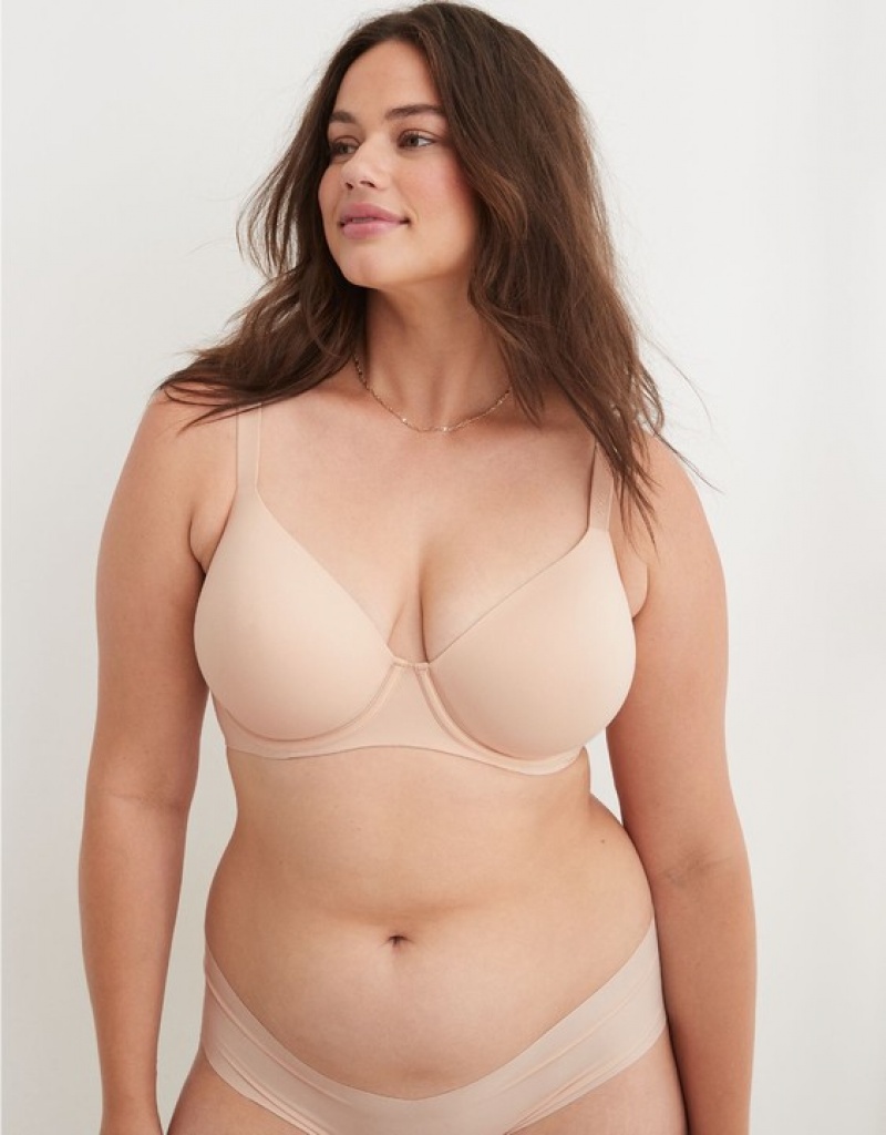 Soutien Gorge Aerie SMOOTHEZ Full Coverage Lightly Doublée Beige | ION-07645905